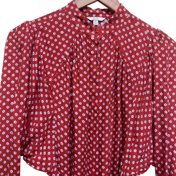 Joie Red Dolman Sleeve Hidden Button Belted Dress Size XS - Picture 3 of 5